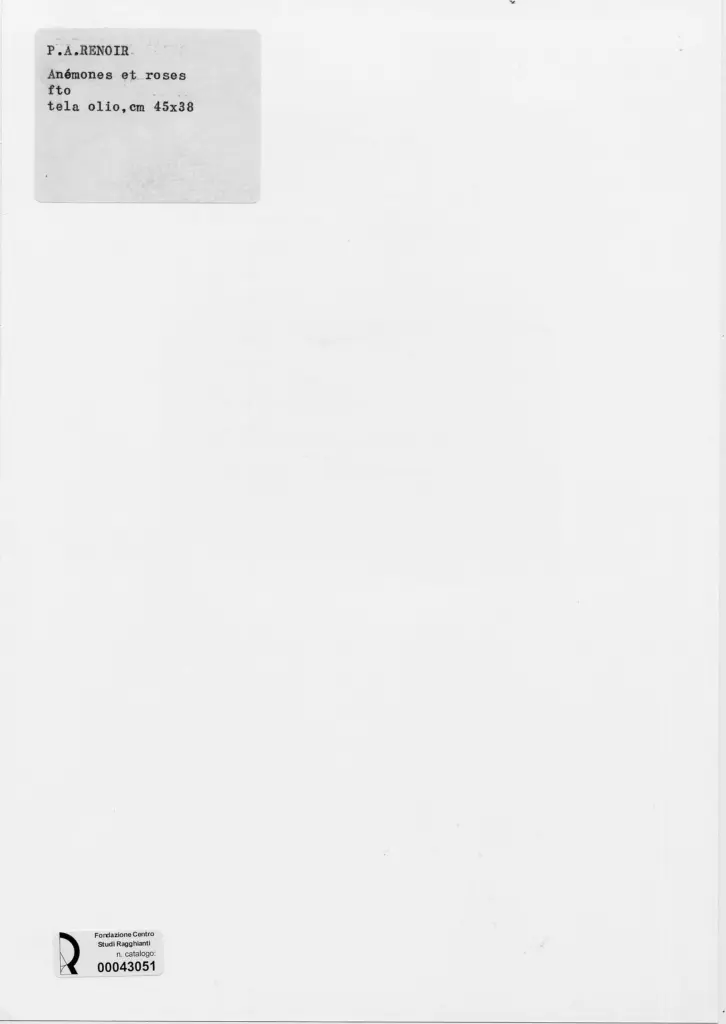Anonimo , Renoir, Pierre Auguste - sec. XIX - Anemoni e rose , retro