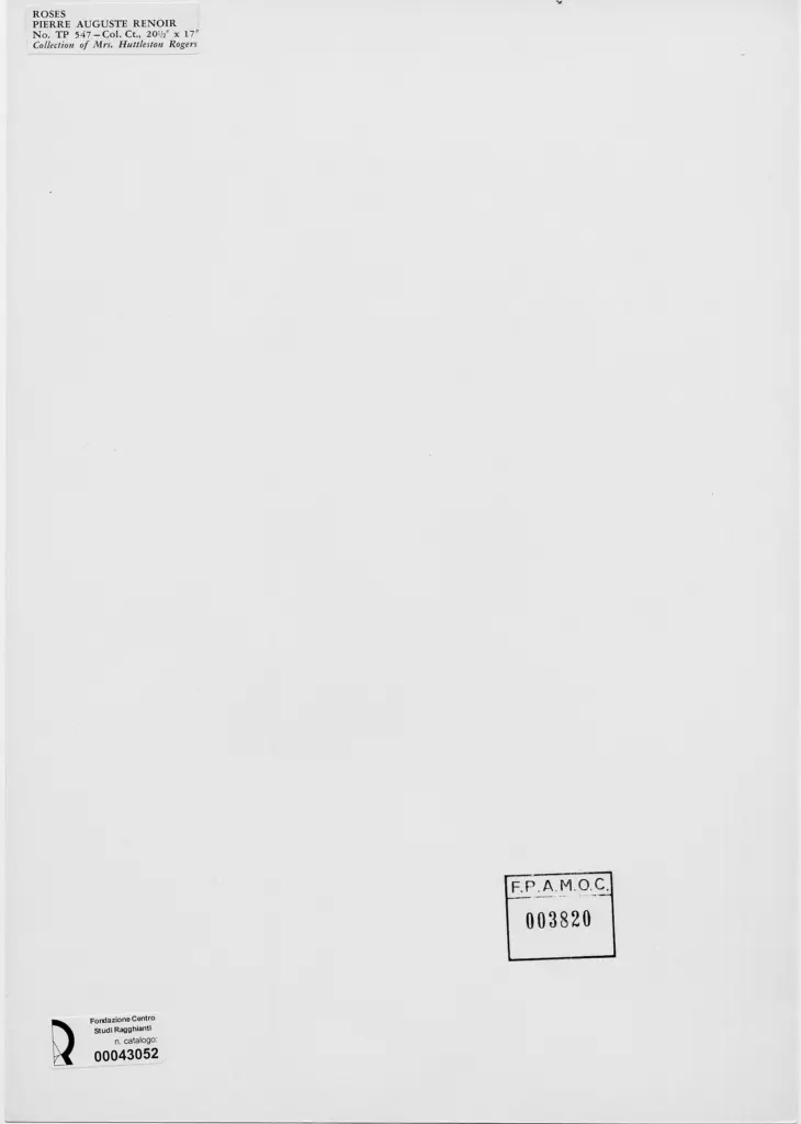 Anonimo , Renoir, Pierre Auguste - sec. XIX - Vaso con rose , retro