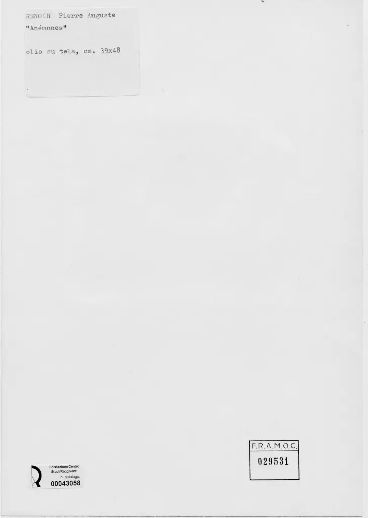 Anonimo , Renoir, Pierre Auguste - sec. XIX - Anemoni , retro