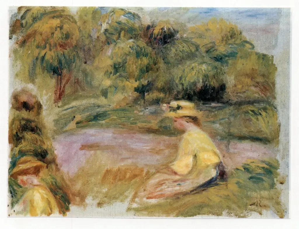 Anonimo , Renoir, Pierre Auguste - sec. XIX - Paesaggio con due figure , fronte