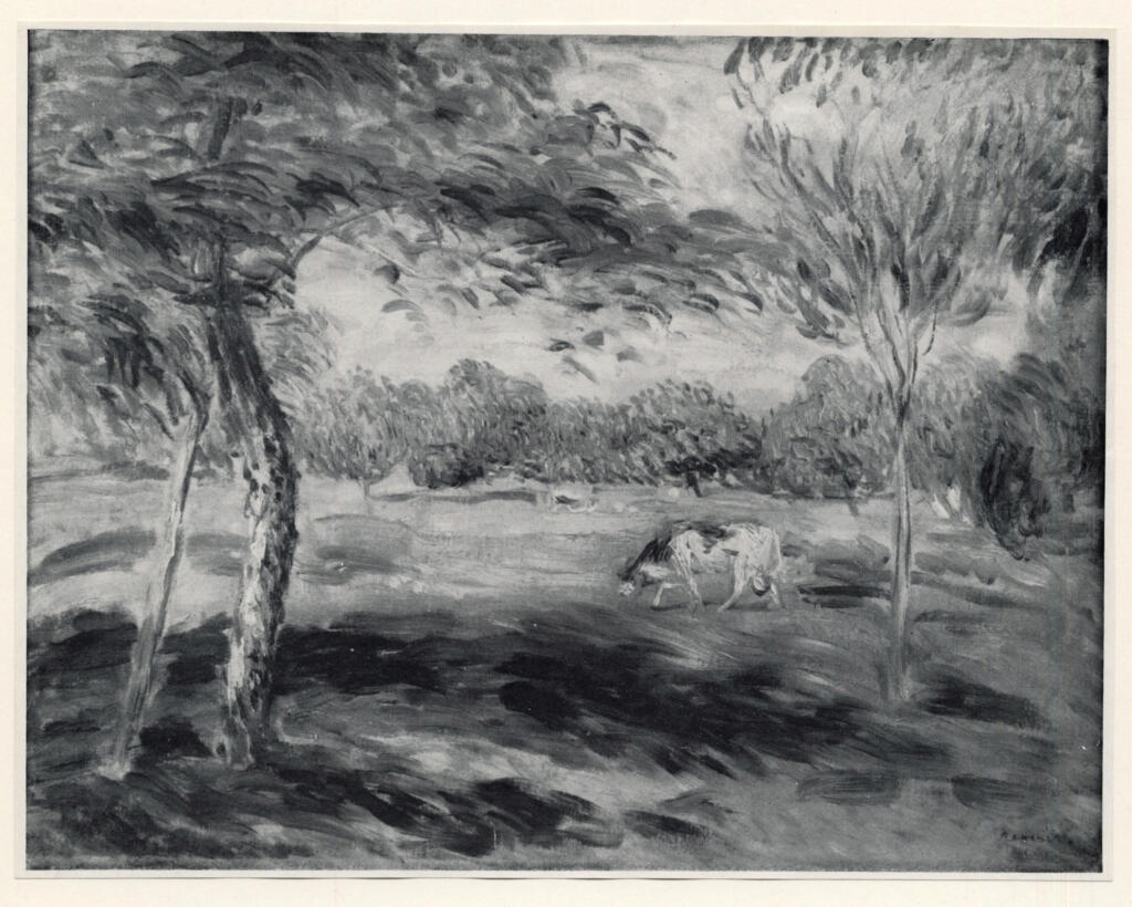 Anonimo , Renoir, Pierre Auguste - sec. XIX - Paesaggio con mucche al pascolo , fronte