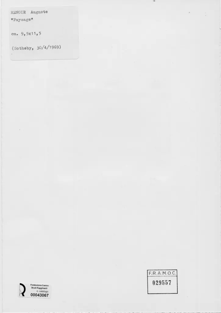 Anonimo , Renoir, Pierre Auguste - sec. XIX - Paesaggio , retro