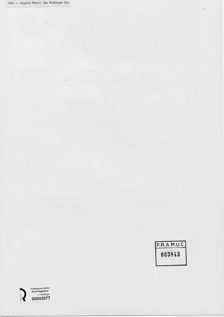 Anonimo , Renoir, Pierre Auguste - sec. XIX - Al lago di Weblinger , retro