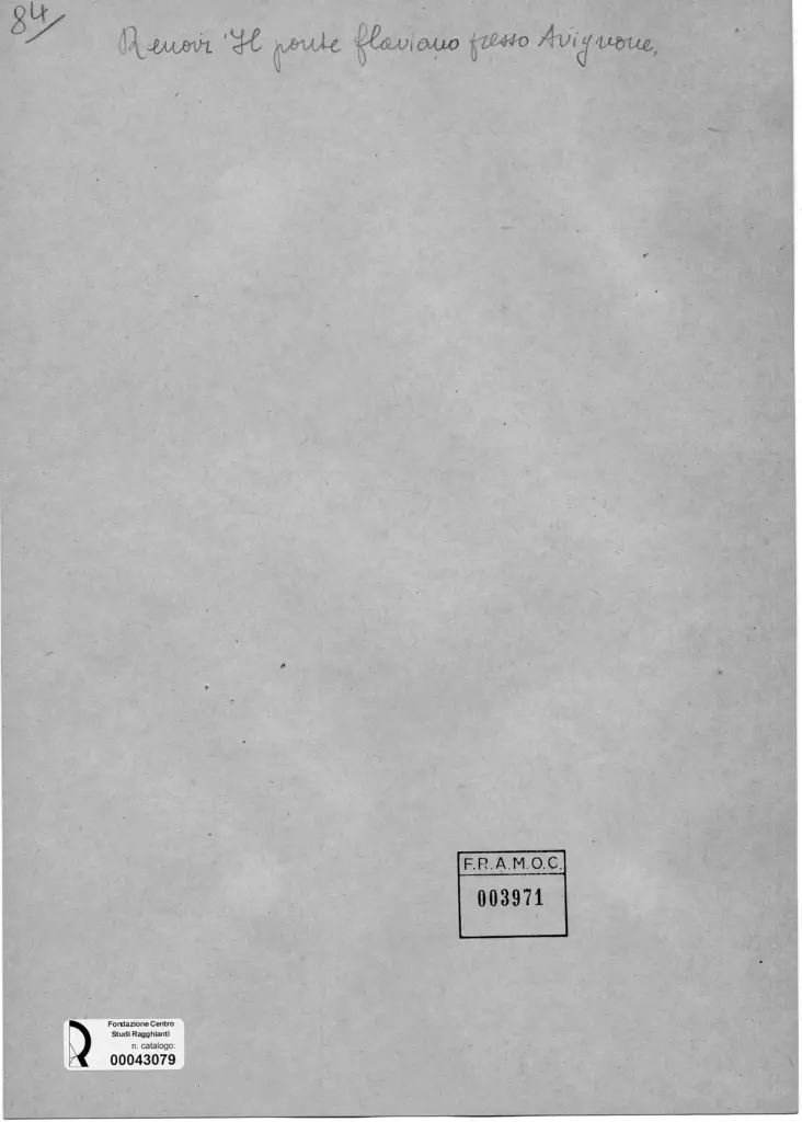 Anonimo , Renoir, Pierre Auguste - sec. XIX - Il ponte flaviano presso Avignone , retro