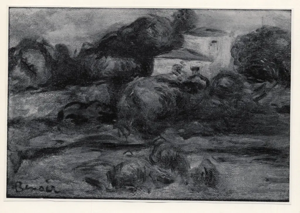 Anonimo , Renoir, Pierre Auguste - sec. XIX - Paesaggio con case , fronte