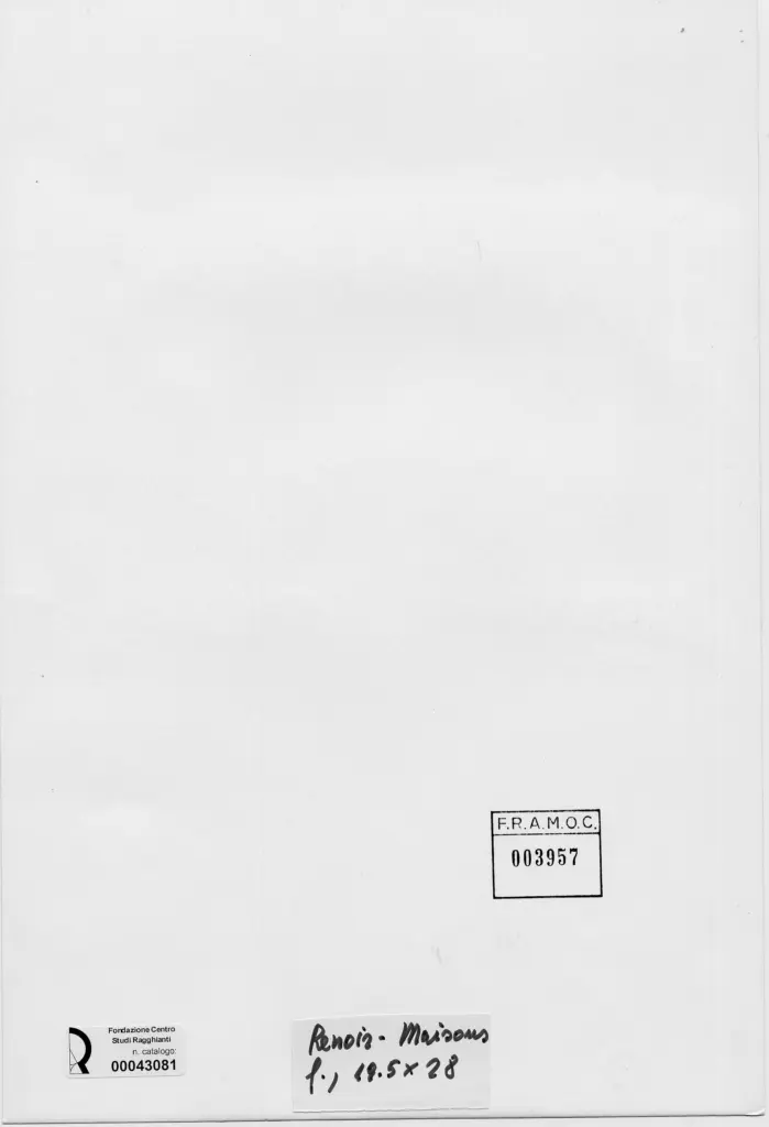 Anonimo , Renoir, Pierre Auguste - sec. XIX - Paesaggio con case , retro