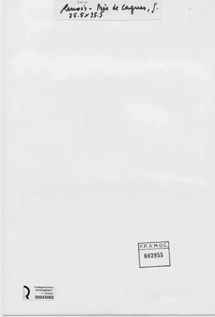 Anonimo , Renoir, Pierre Auguste - sec. XX - Paesaggio presso Cagnes , retro