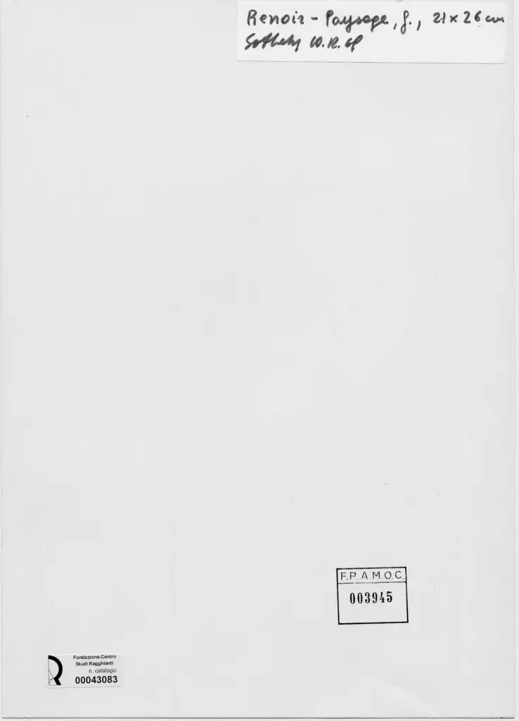 Anonimo , Renoir, Pierre Auguste - sec. XIX - Paesaggio , retro