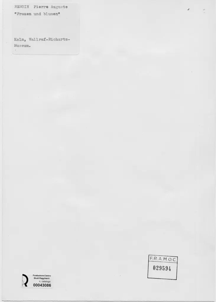 Anonimo , Renoir, Pierre Auguste - sec. XIX - Donne e fiori , retro