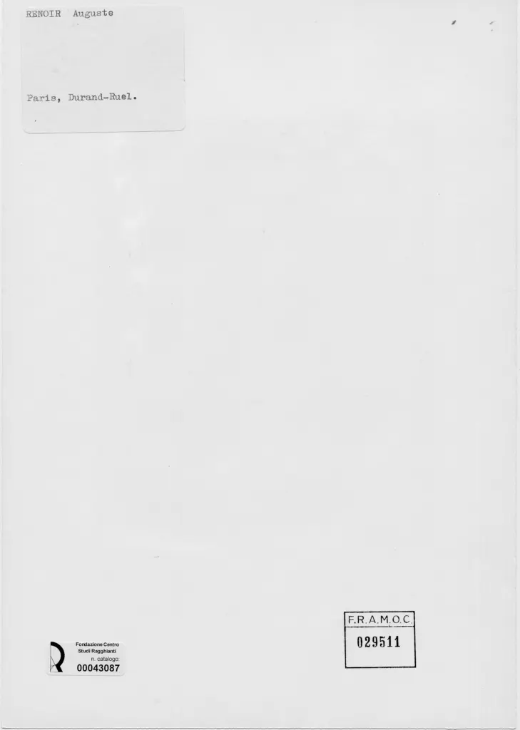 Anonimo , Renoir, Pierre Auguste - sec. XIX - Nudo di donna di spalle , retro