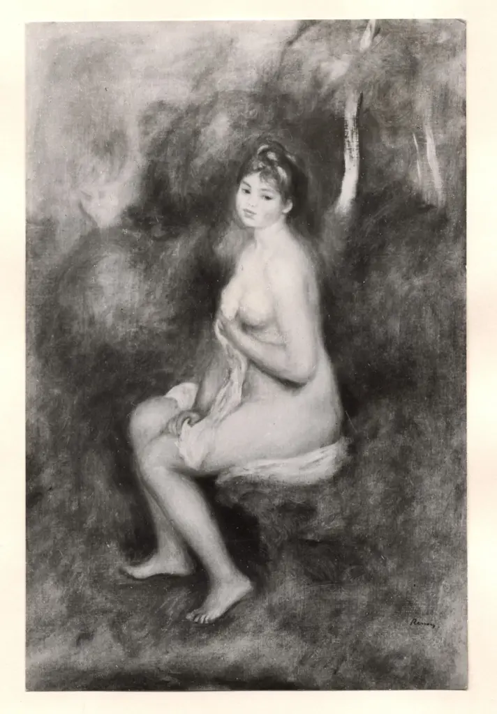 Anonimo , Renoir, Pierre Auguste - sec. XIX - Paesaggio con bagnante , fronte