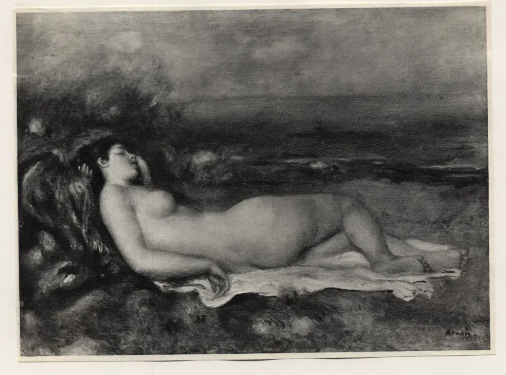 Anonimo , Renoir, Pierre Auguste - sec. XIX - Donna nuda distesa , fronte