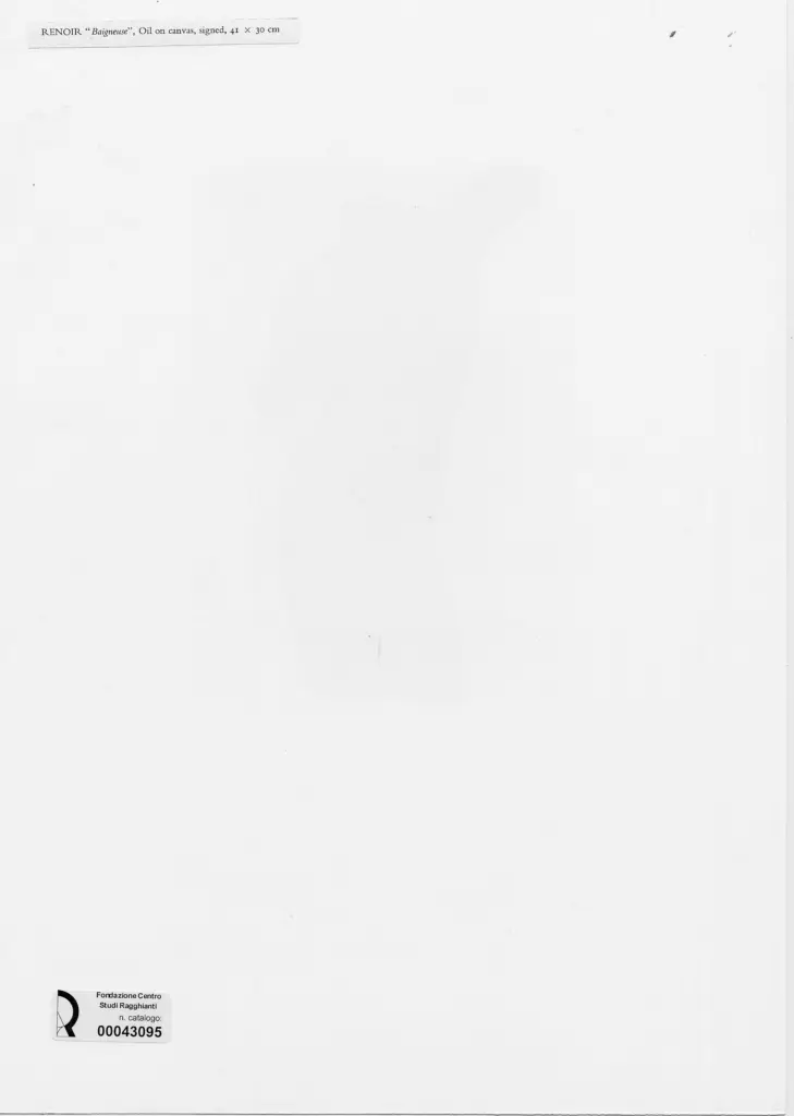 Anonimo , Renoir, Pierre Auguste - sec. XIX - Bagnante , retro