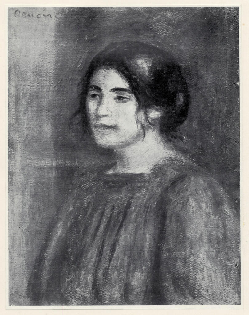 Anonimo , Renoir, Pierre Auguste - sec. XIX - Busto di Gabrielle in rosso , fronte