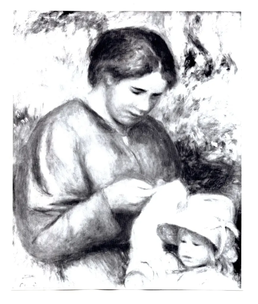Anonimo , Renoir, Pierre Auguste - sec. XIX - Ritratto di madre con bambino , fronte