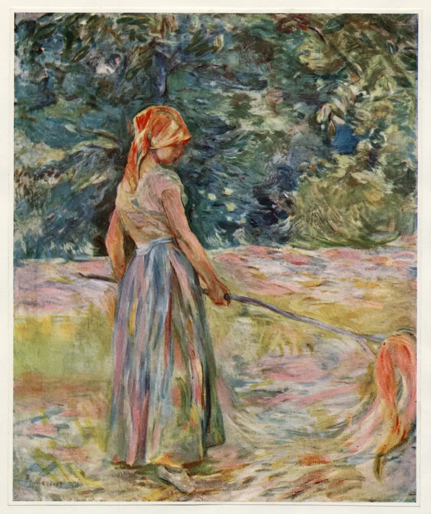 Anonimo , Renoir, Pierre Auguste - sec. XIX - Ragazza che volta il fieno , fronte