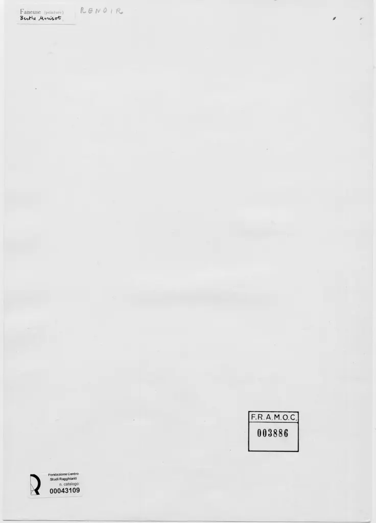 Anonimo , Renoir, Pierre Auguste - sec. XIX - Ragazza che volta il fieno , retro