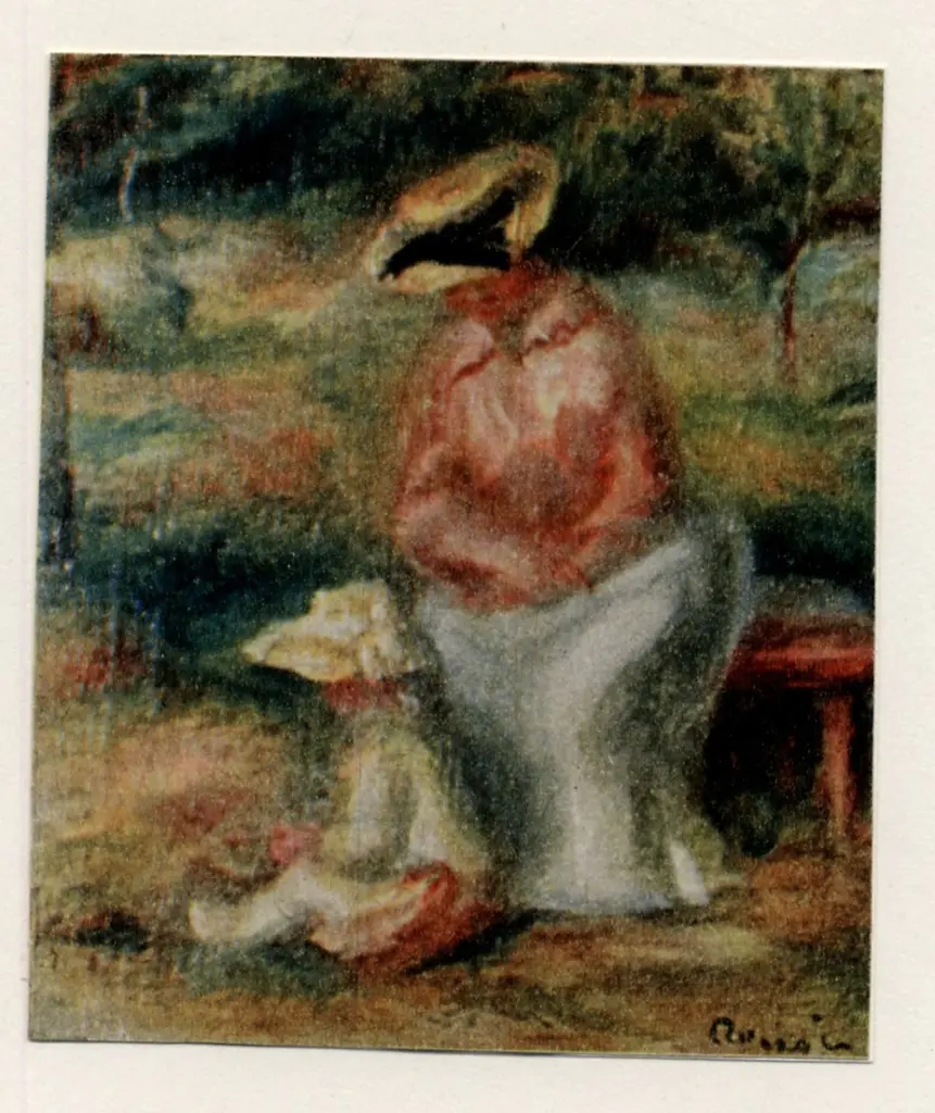 Anonimo , Renoir, Pierre Auguste - sec. XIX - Claude Renoir e il suo bambino , fronte