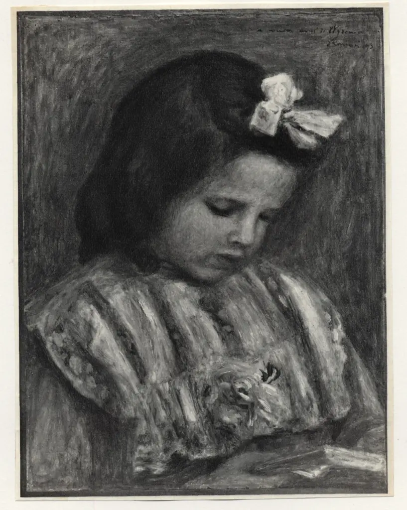 Anonimo , Renoir, Pierre Auguste - sec. XIX - Bambina che legge , fronte