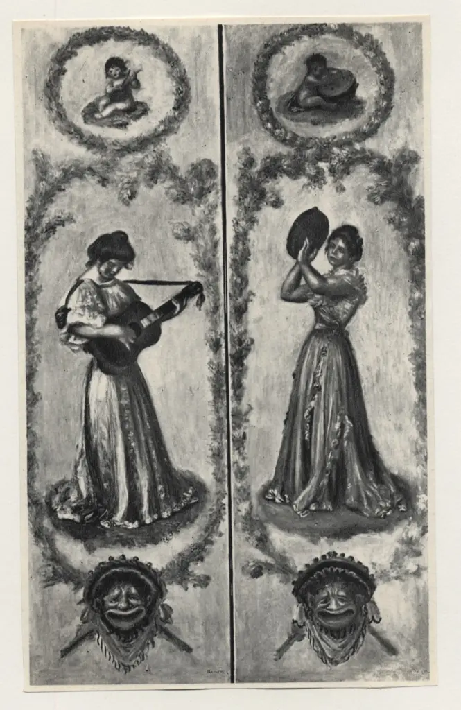 Anonimo , Renoir, Pierre Auguste - sec. XX - Donna che suona il tamburello , fronte