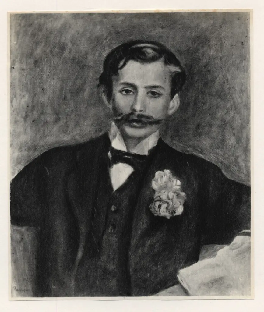 Anonimo , Renoir, Pierre Auguste - sec. XIX - Giovane uomo con garofano , fronte