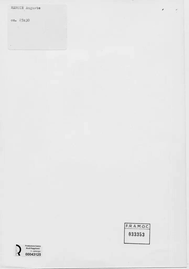 Anonimo , Renoir, Pierre Auguste - sec. XIX - Volto di donna di profilo , retro