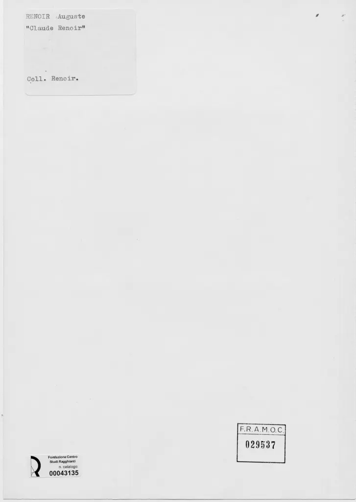 Anonimo , Renoir, Pierre Auguste - sec. XIX - Claude Renoir , retro