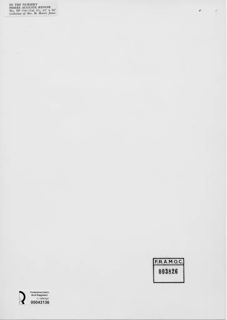 Anonimo , Renoir, Auguste - sec. XIX - All'asilo , retro