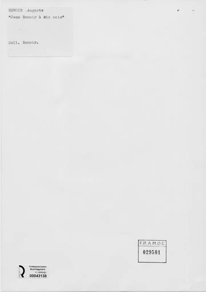 Anonimo , Renoir, Pierre Auguste - sec. XIX - Jean Renoir a sei mesi , retro