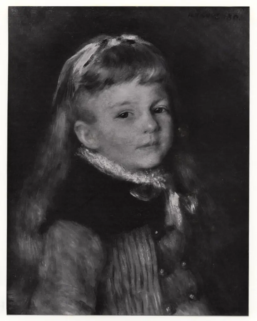 Anonimo , Renoir, Pierre Auguste - sec. XIX - Bambina con nastro blu , fronte