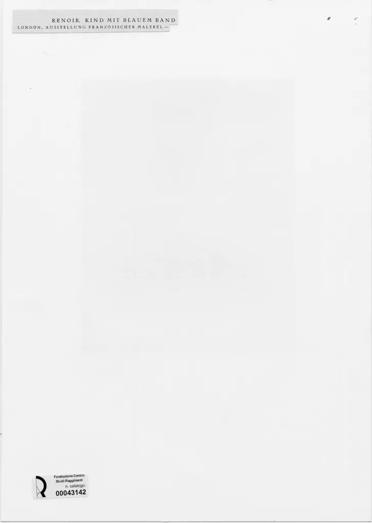 Anonimo , Renoir, Pierre Auguste - sec. XIX - Bambina con nastro blu , retro