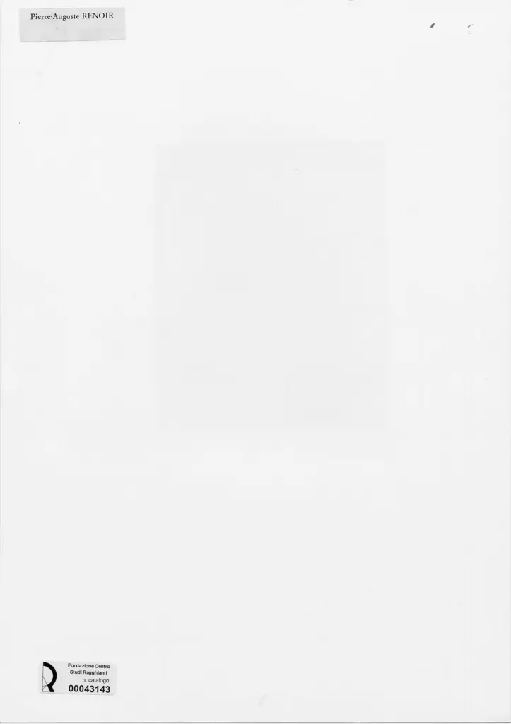 Anonimo , Renoir, Pierre Auguste - sec. XIX - Ritratto di donna , retro