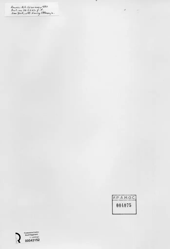 Anonimo , Renoir, Pierre Auguste - sec. XIX - Ritratto di C&egrave;zanne , retro