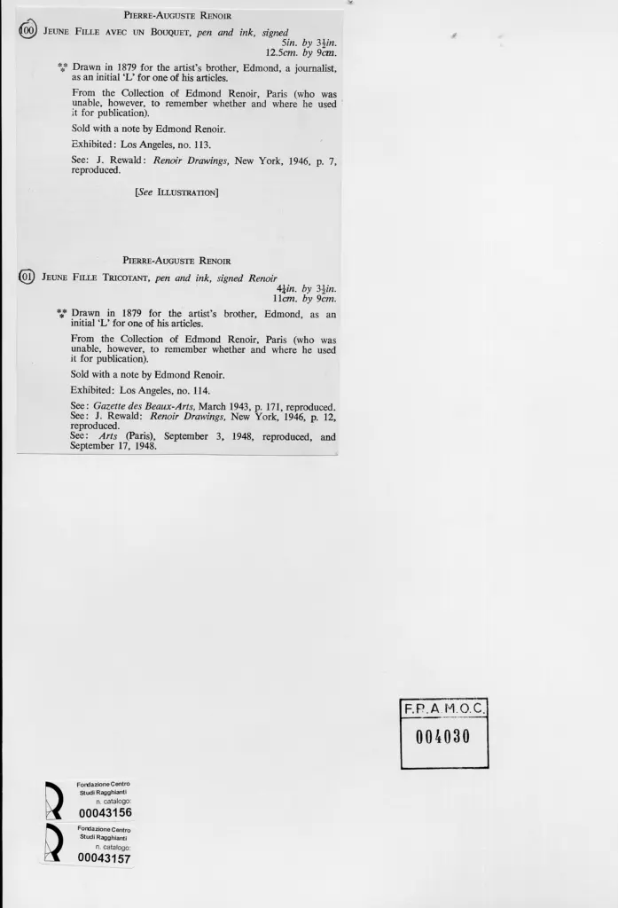 Anonimo , Renoir, Pierre Auguste - sec. XIX - Giovane donna con un bouquet , retro