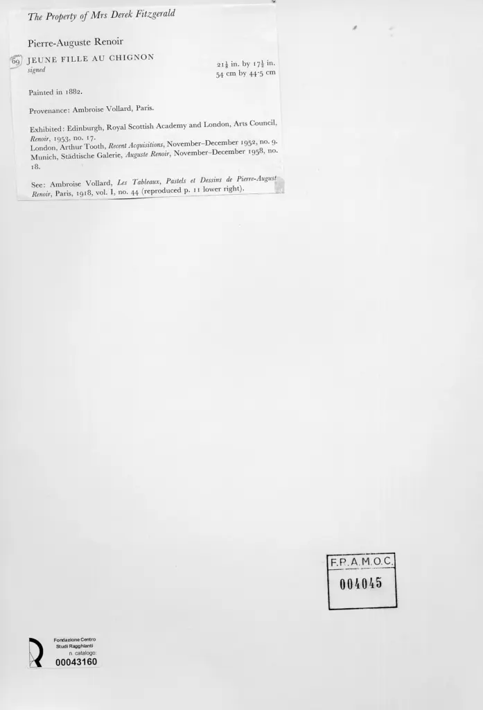 Anonimo , Renoir, Pierre Auguste - sec. XIX , retro