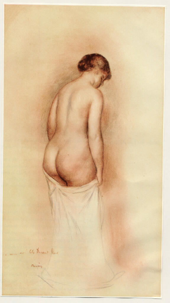 Anonimo , Renoir, Pierre Auguste - sec. XIX - Nudo con biancheria , fronte