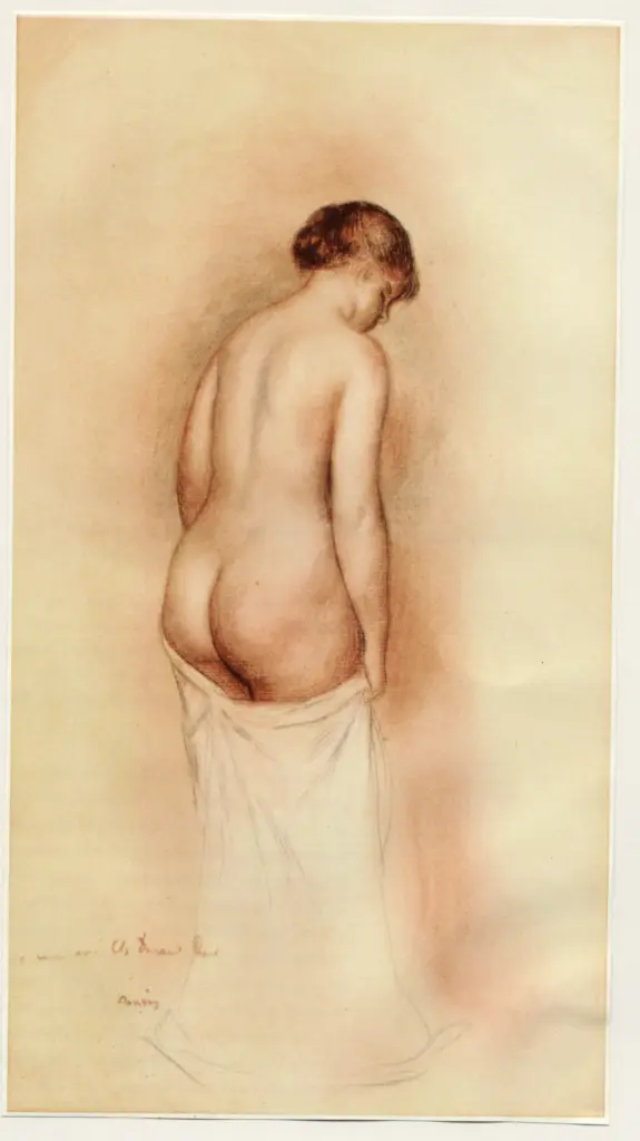 Anonimo , Renoir, Pierre Auguste - sec. XIX - Nudo con biancheria , fronte