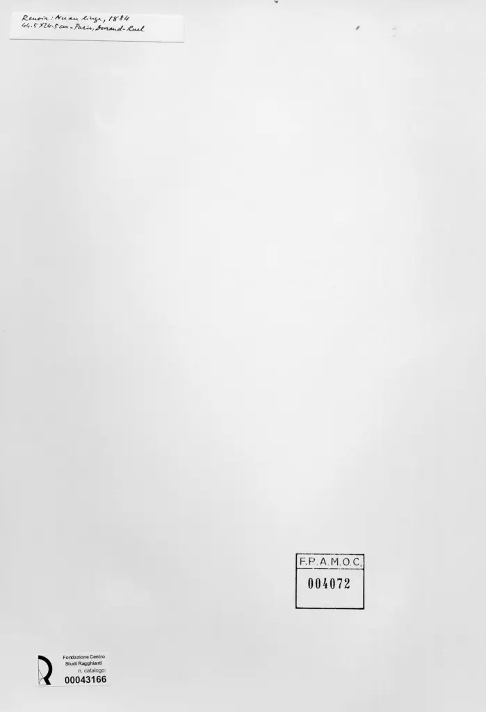 Anonimo , Renoir, Pierre Auguste - sec. XIX - Nudo con biancheria , retro