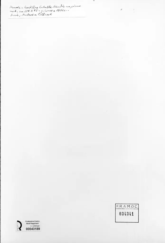 Anonimo , Renoir, Pierre Auguste - sec. XIX - Ragazze al piano , retro