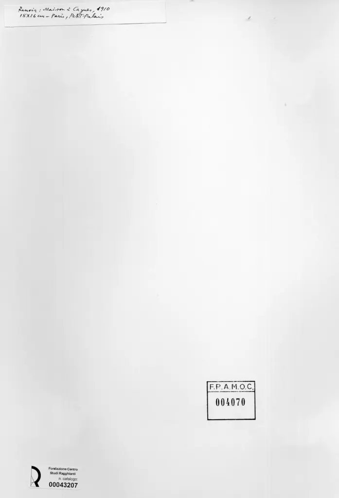 Anonimo , Renoir, Pierre Auguste - sec. XX - Casa a Cagnes , retro