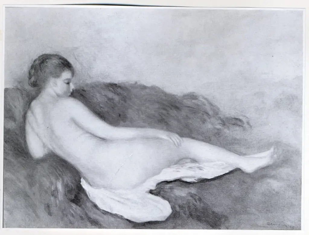 Anonimo , Renoir, Pierre Auguste - sec. XIX - Donna nuda in un paesaggio , fronte