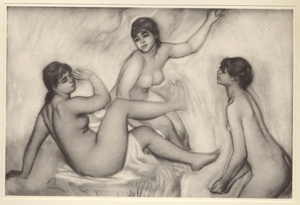Anonimo , Renoir, Pierre Auguste - sec. XIX - Tre nudi , fronte