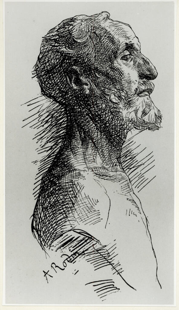 Anonimo , Rodin, Auguste - sec. XIX - Profilo di uomo , fronte