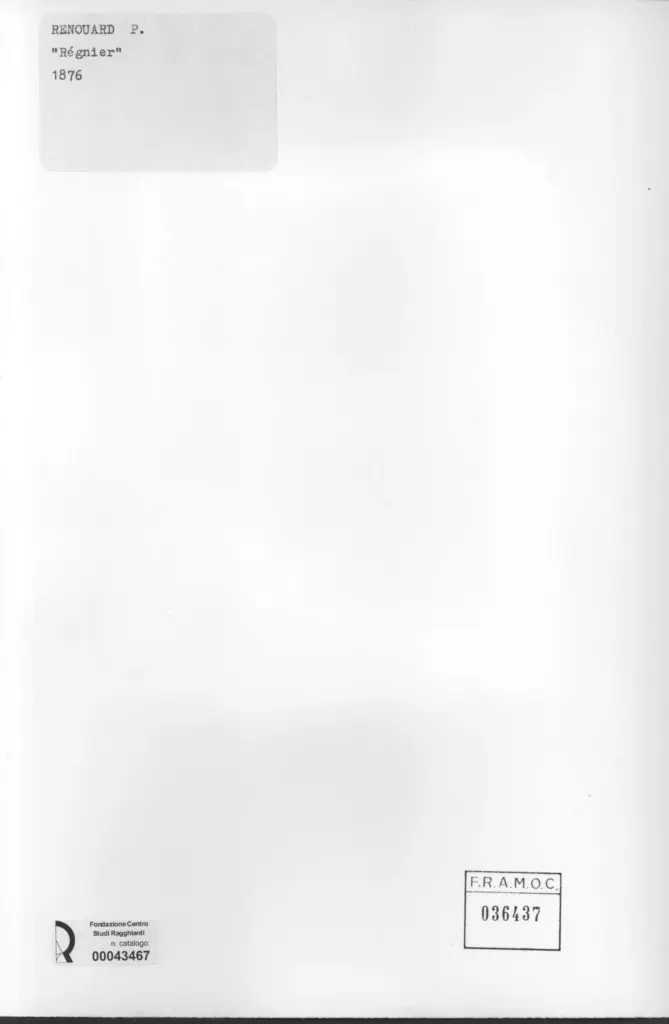 Anonimo , Renouard, Paul - sec. XIX - R&eacute;gnier , retro