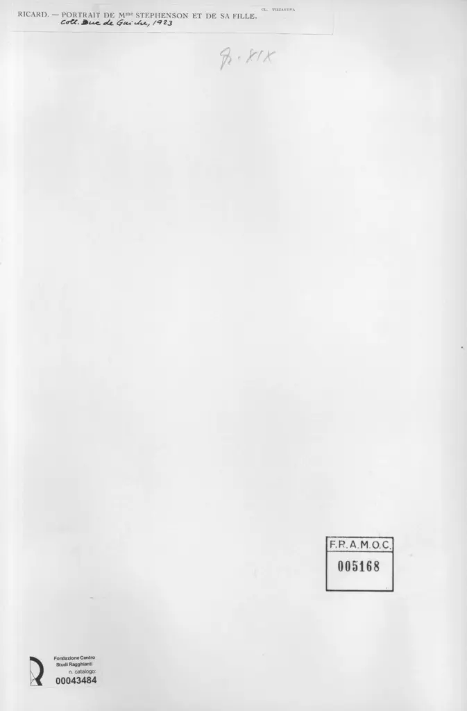 Anonimo , Gustave, Ricard - sec. XIX/ XX - Portrait de M.me Stephenson et sa fille , retro