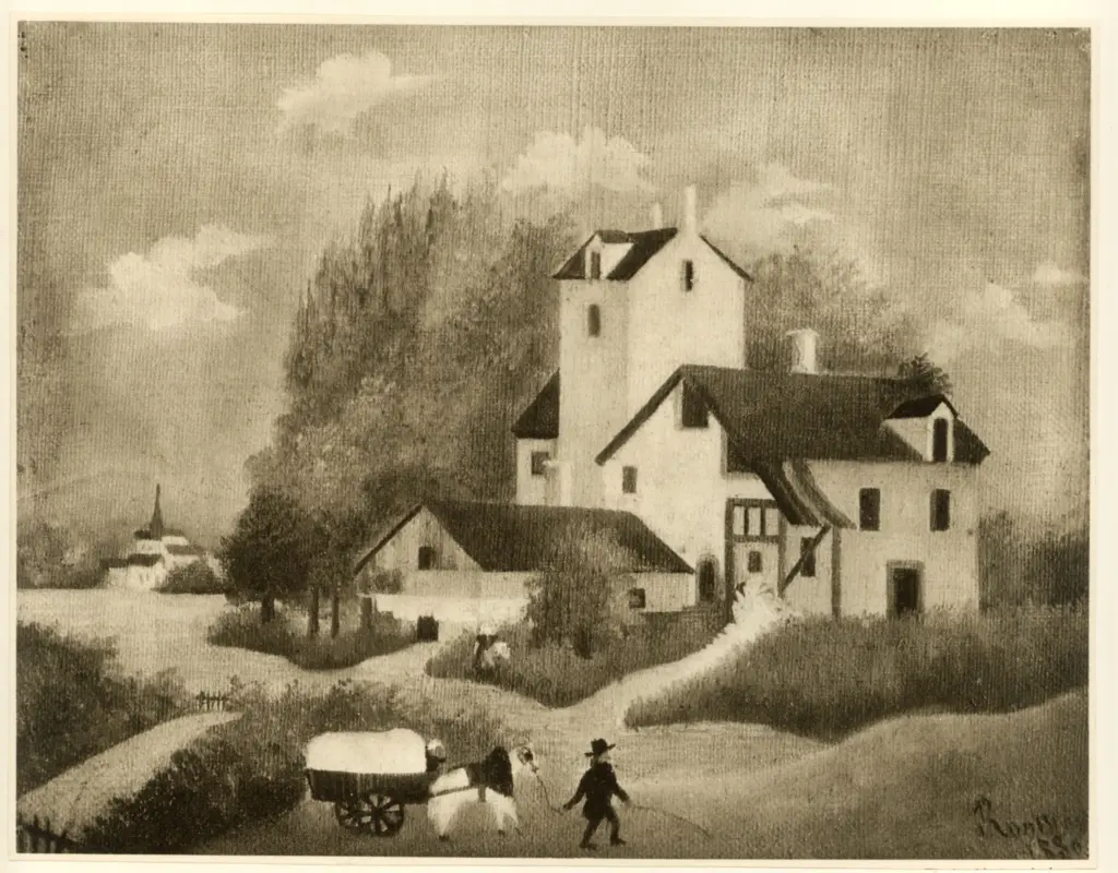 Anonimo , Rousseau, Henri - sec. XIX - L'attelage devant la maison , fronte