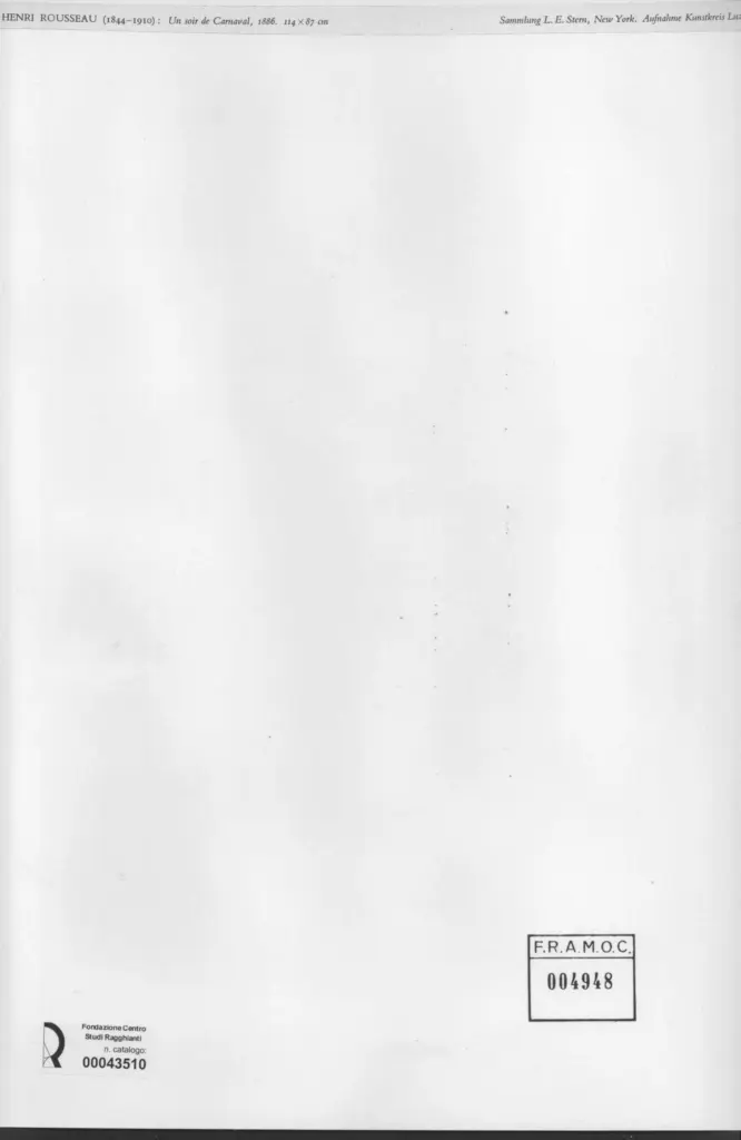 Anonimo , Rousseau, Henri - sec. XIX - Un soir de Carnaval , retro