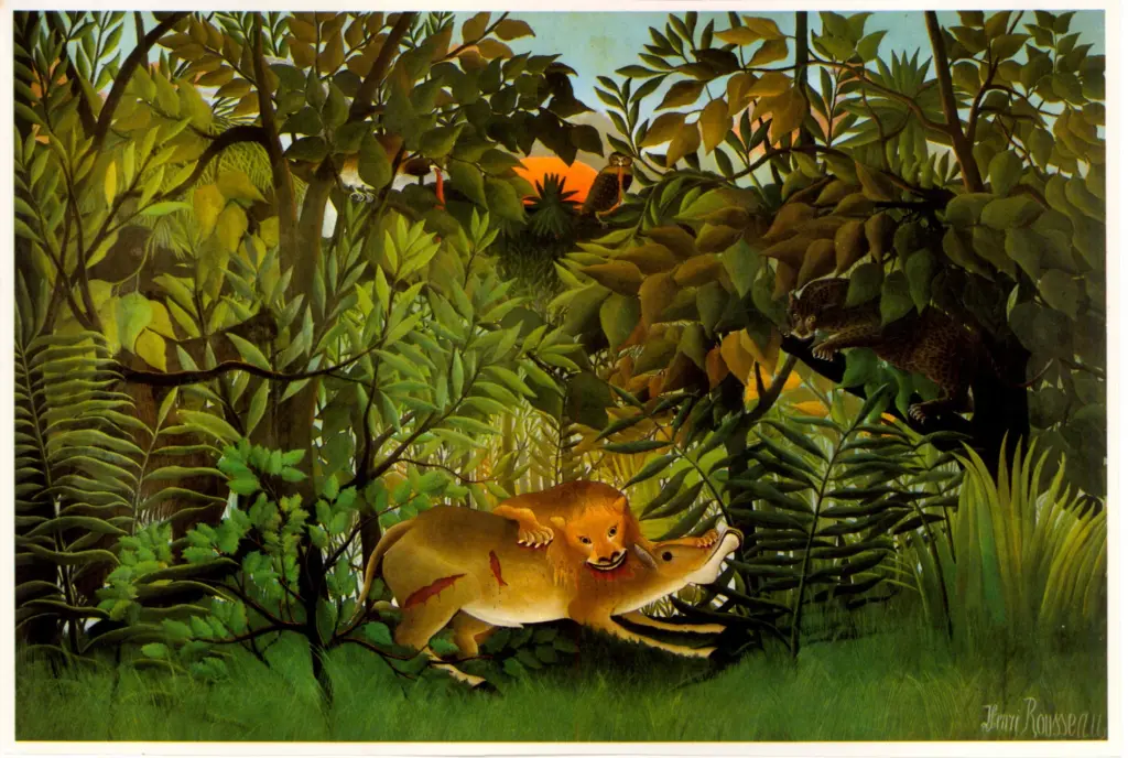 Rousseau, Henri , Le lion affam&eacute;