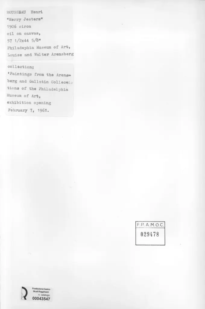 Anonimo , Rousseau, Henri - sec. XX - Merry Jesters , retro