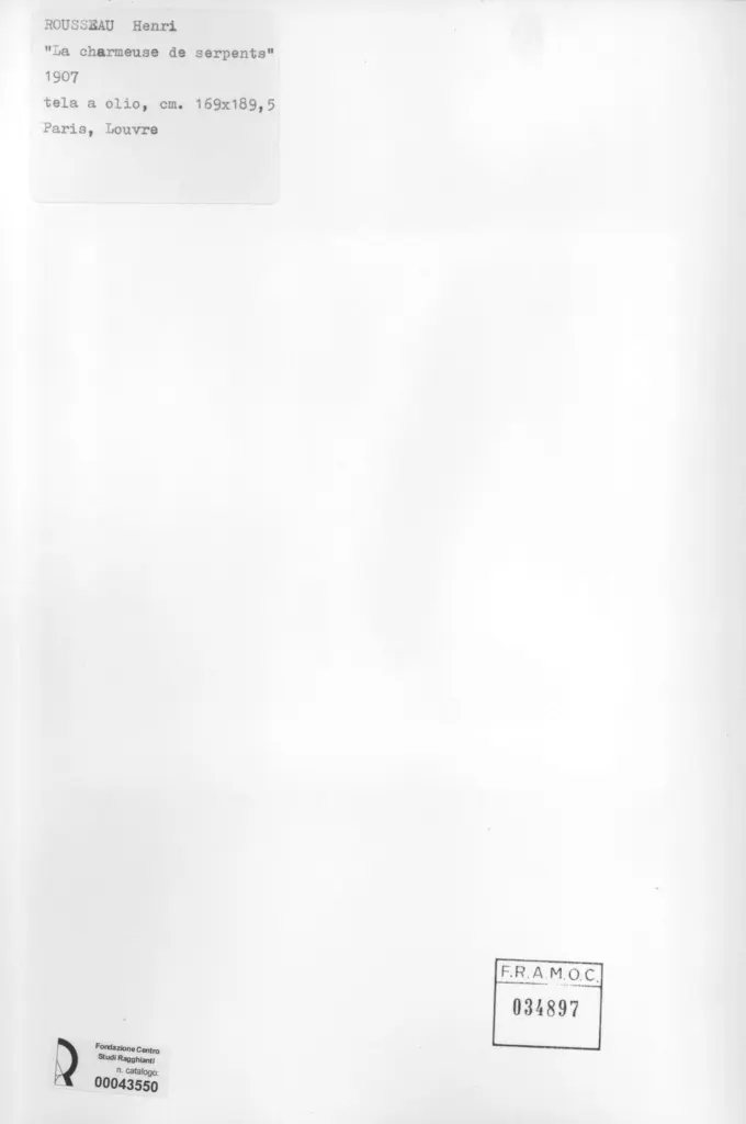 Anonimo , Rousseau, Henri - sec. XX - La charmeuse de serpents , retro